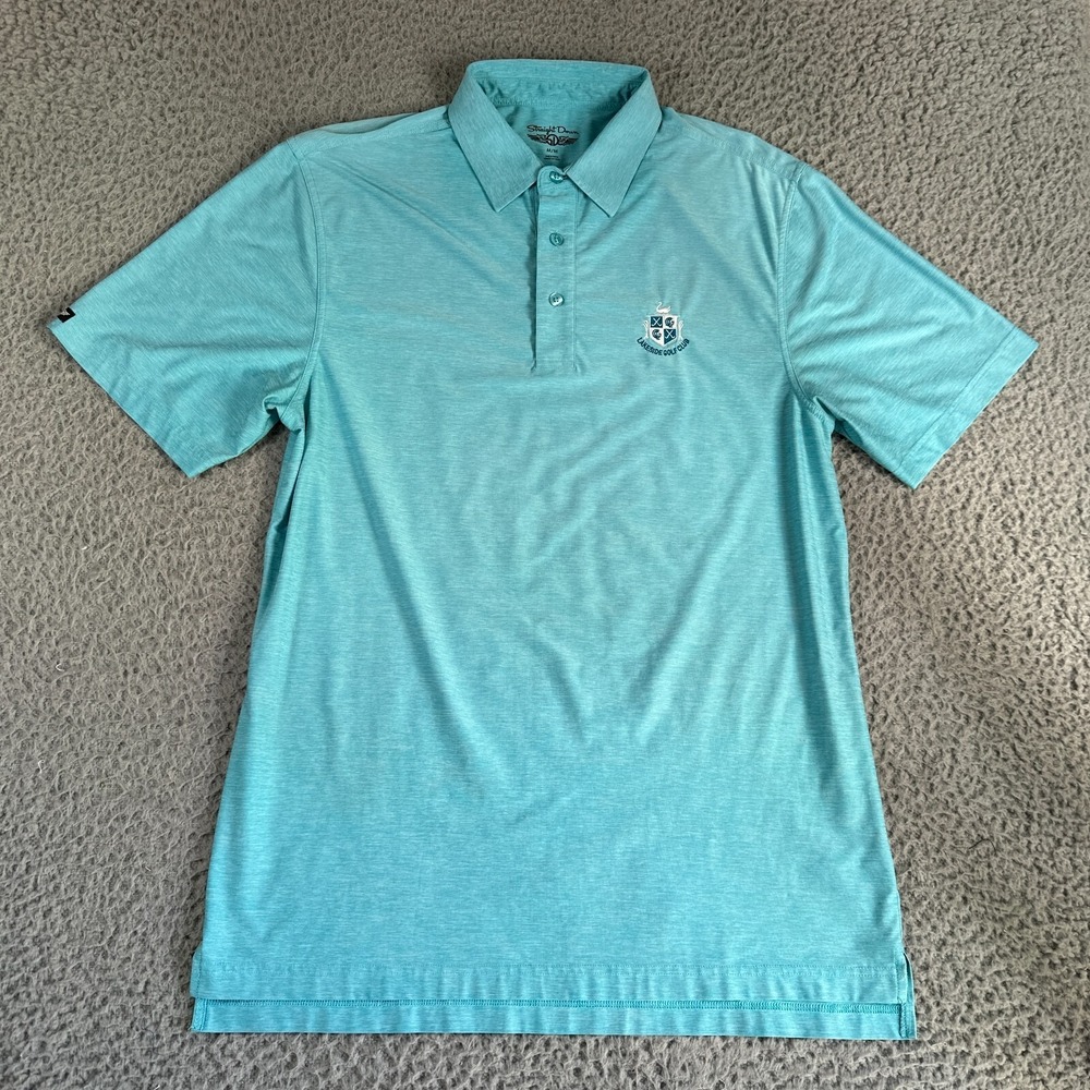Straight Down Shirt Mens Medium Green Golf Polo‎ Performance Sturdy Collar